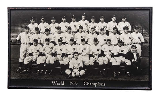 1937 World Champions New York Yankees Large Format Original 20x36" Framed Team Photograph That Hung in Yankee Stadium 